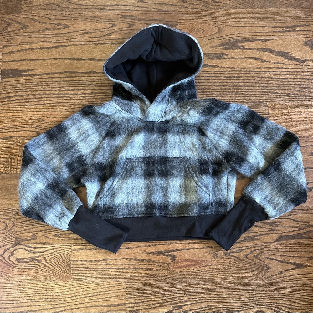 Twenty Montreal Walker Grey Plaid Hoodie, NWT